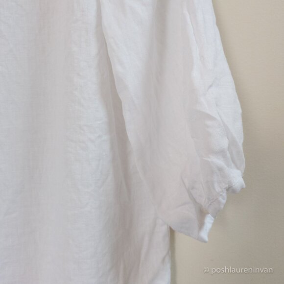 The White Company Tie-Neck 100% Linen Top – White – US 6 - Picture 13 of 15